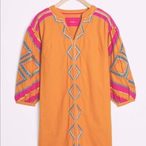 Anthropologie Stasiana Embroidered Tunic Dress SML